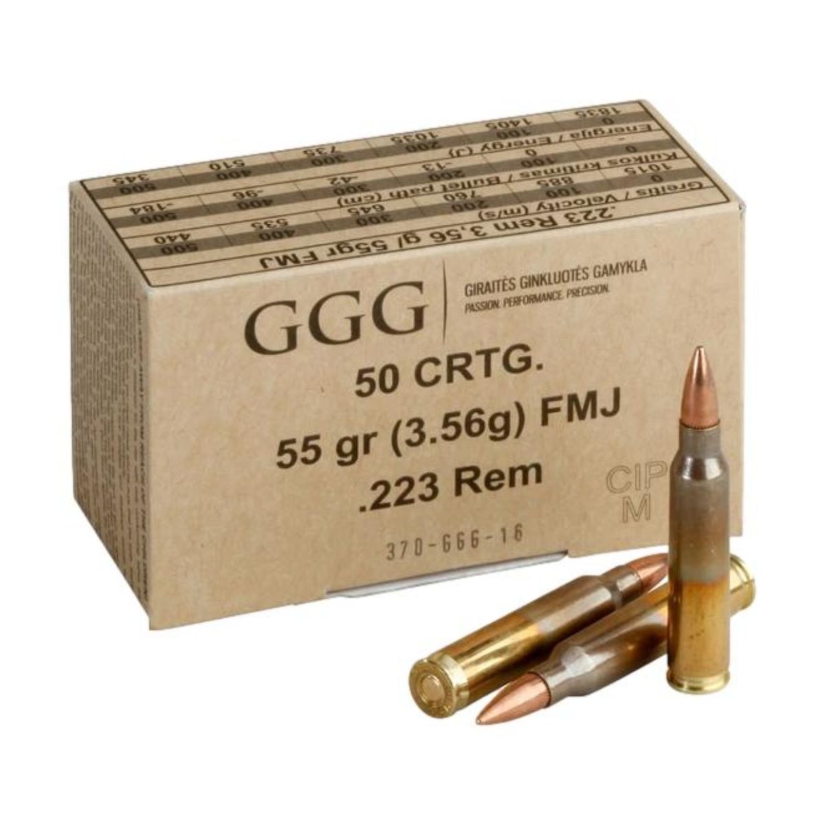 FMJ | 3,6g | 55gr | .223Rem. | 1200 Patronen