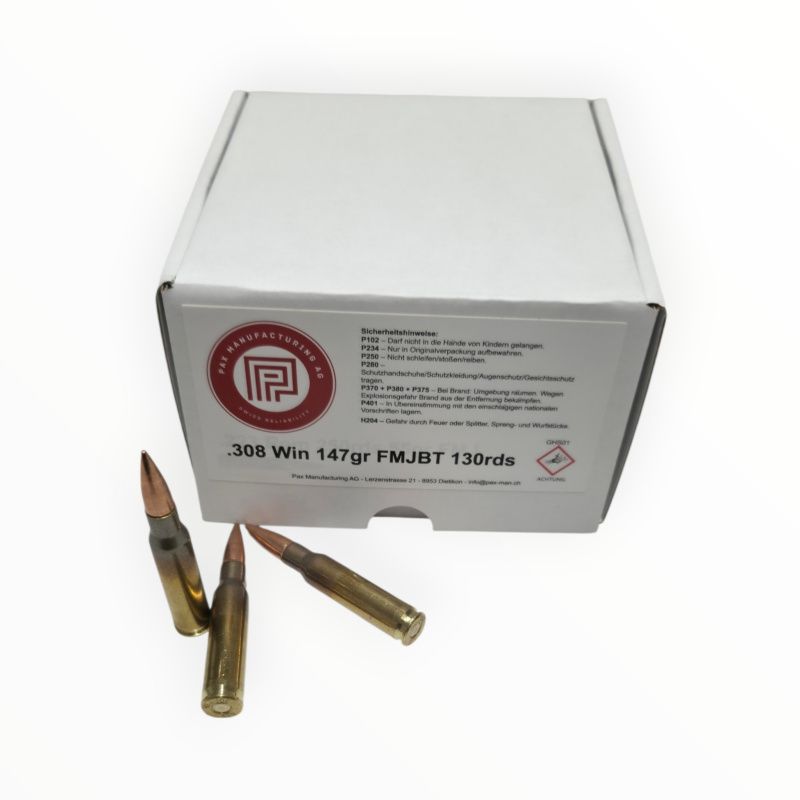 PAX Man .308 Win. 147grs FMJ BT – 130 Stk