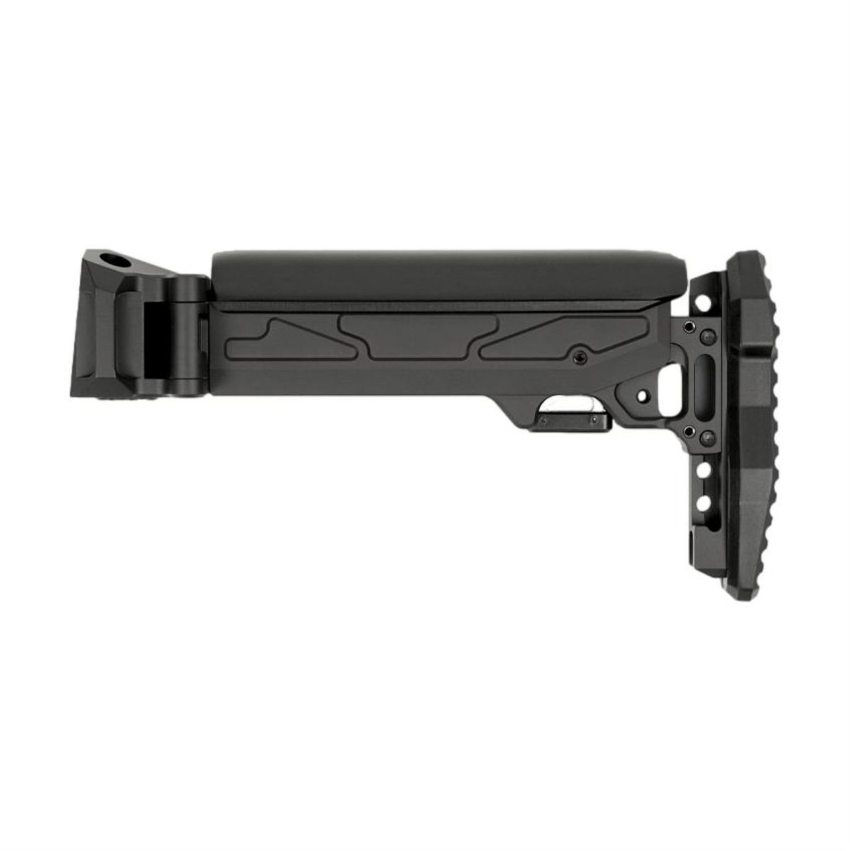 Universal Telescopic Buttstock | Left Folding Adapter | Schwarz