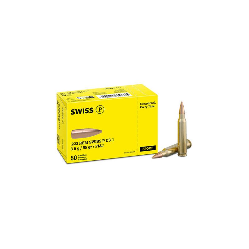 Swiss P Ammo, DS-1 .223Rem FMJ 55gr, 50Schuss