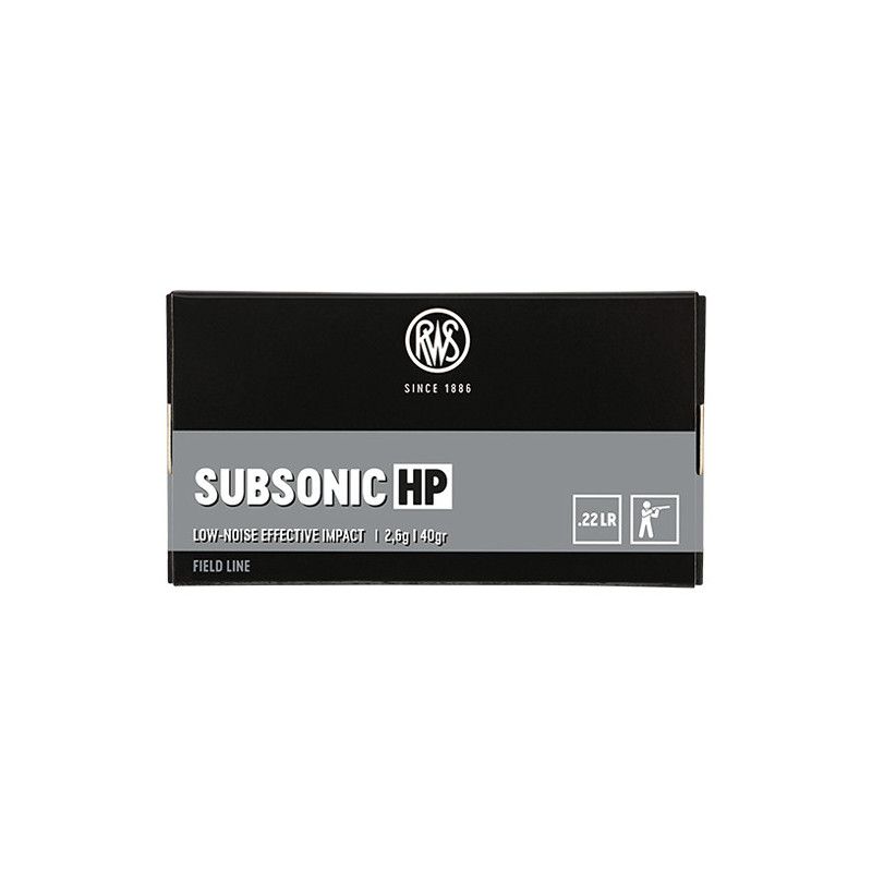 RWS Ammo .22 LR Field Line Subsonic HP 2.6 g / 40 gr, Pack à 50Schuss